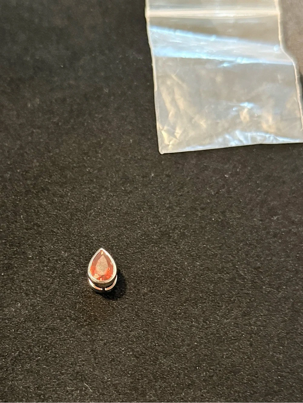 NWT Sterling Silver Red Garnet Teardrop Pendant